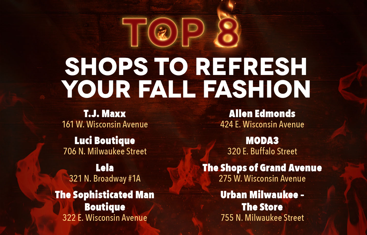 Milwaukee Downtown Top 8 Shops To Refresh Your Fall Fashion