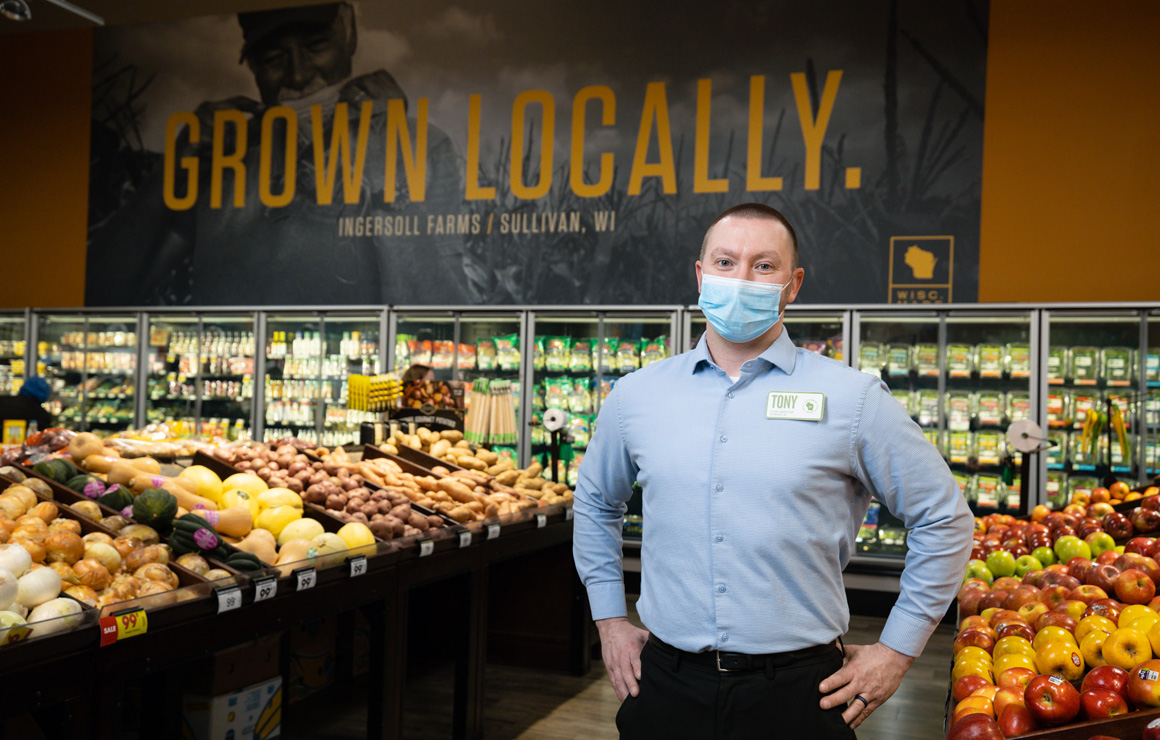 Metro Market Store Director Anthony Kuchinsky in the produce section.