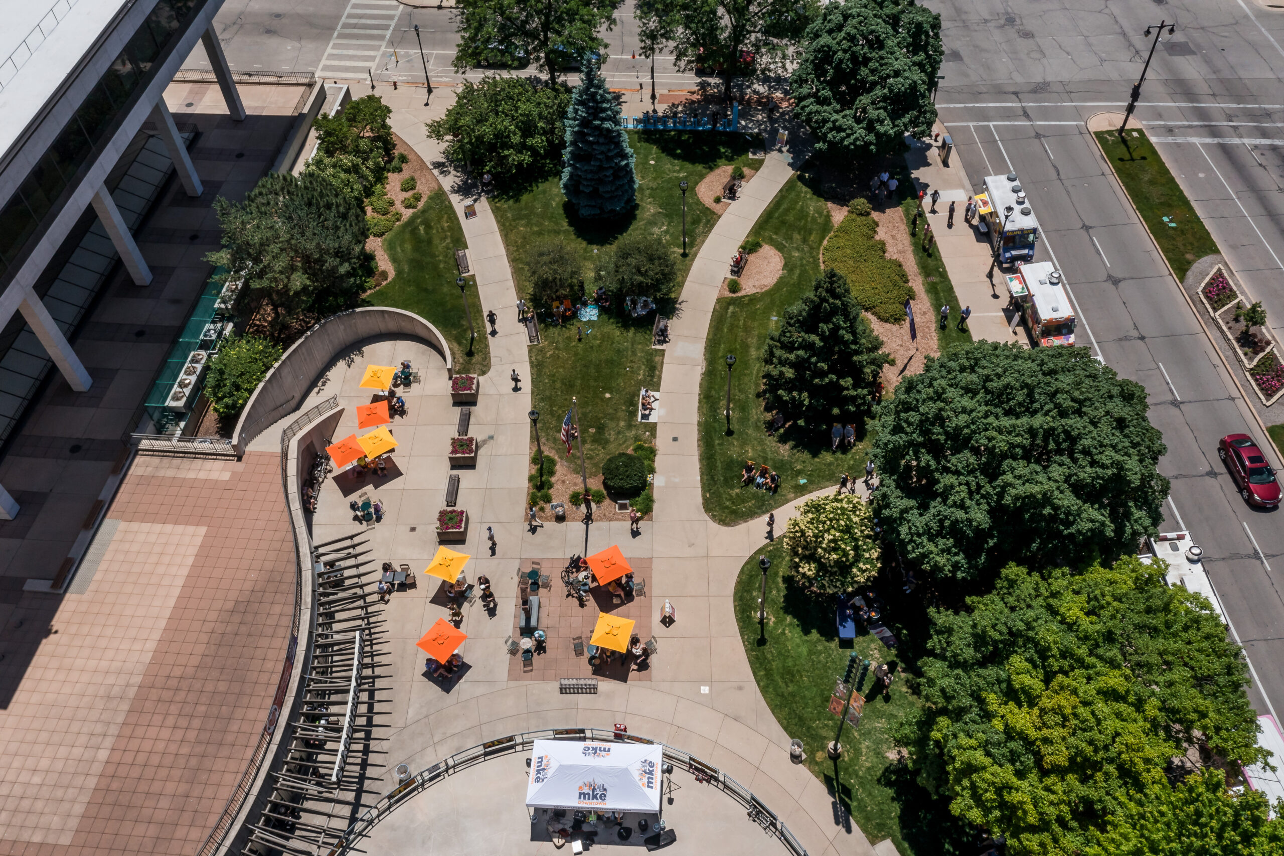 Front Room Studios Aerial view of Red Arrow Park.