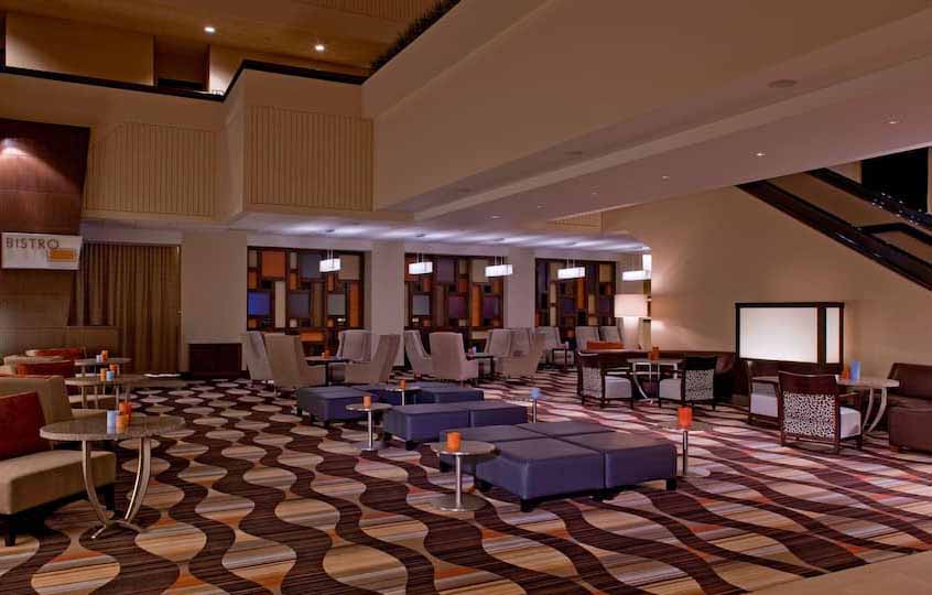 Vern’s Parking 3rd & State The Hyatt Regency lobby features lots of seating options for folks.