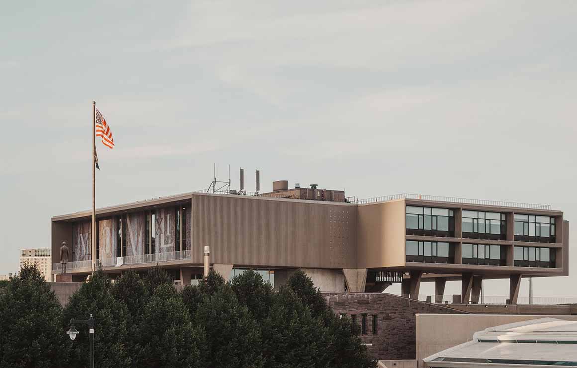 Historic Third Ward Water Street Structure The exterior of the War Memorial building.