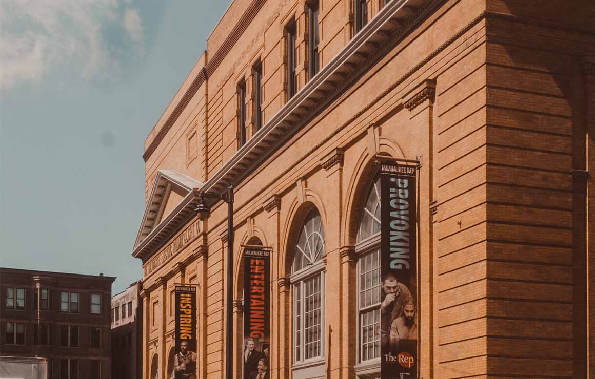 Kenilworth Lot The exterior of the Milwaukee Repertory Theater.