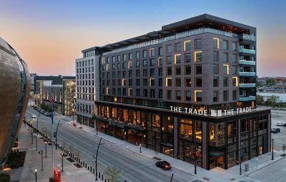 Penny Lot The outside of the Trade Hotel in Milwaukee.