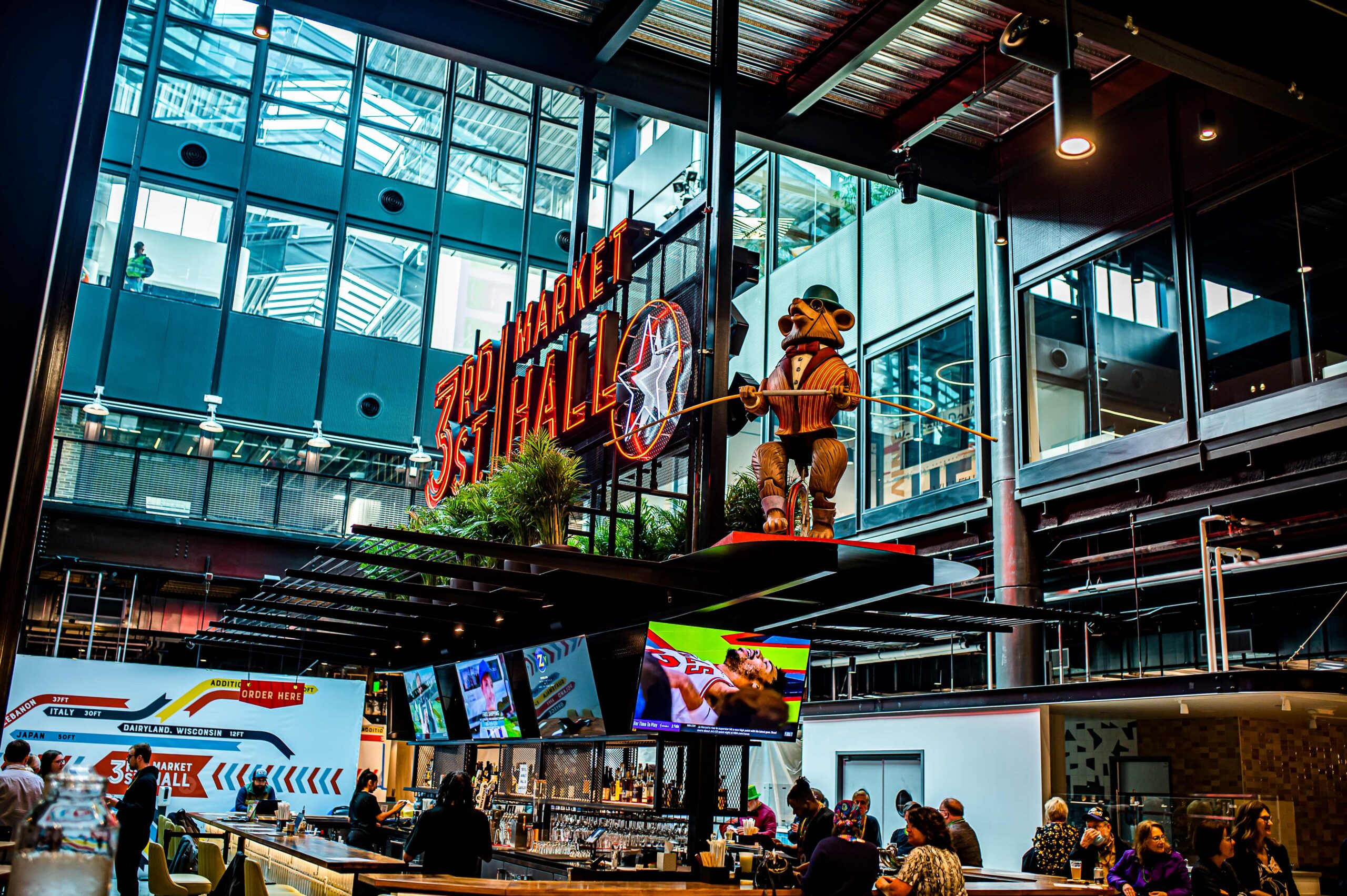 The sign above the bar in the 3rd Street Market Hall.