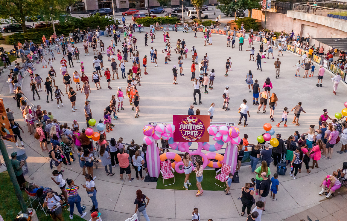 Summer Spinz Web Skaters at Red Arrow Park for Summer Spinz.