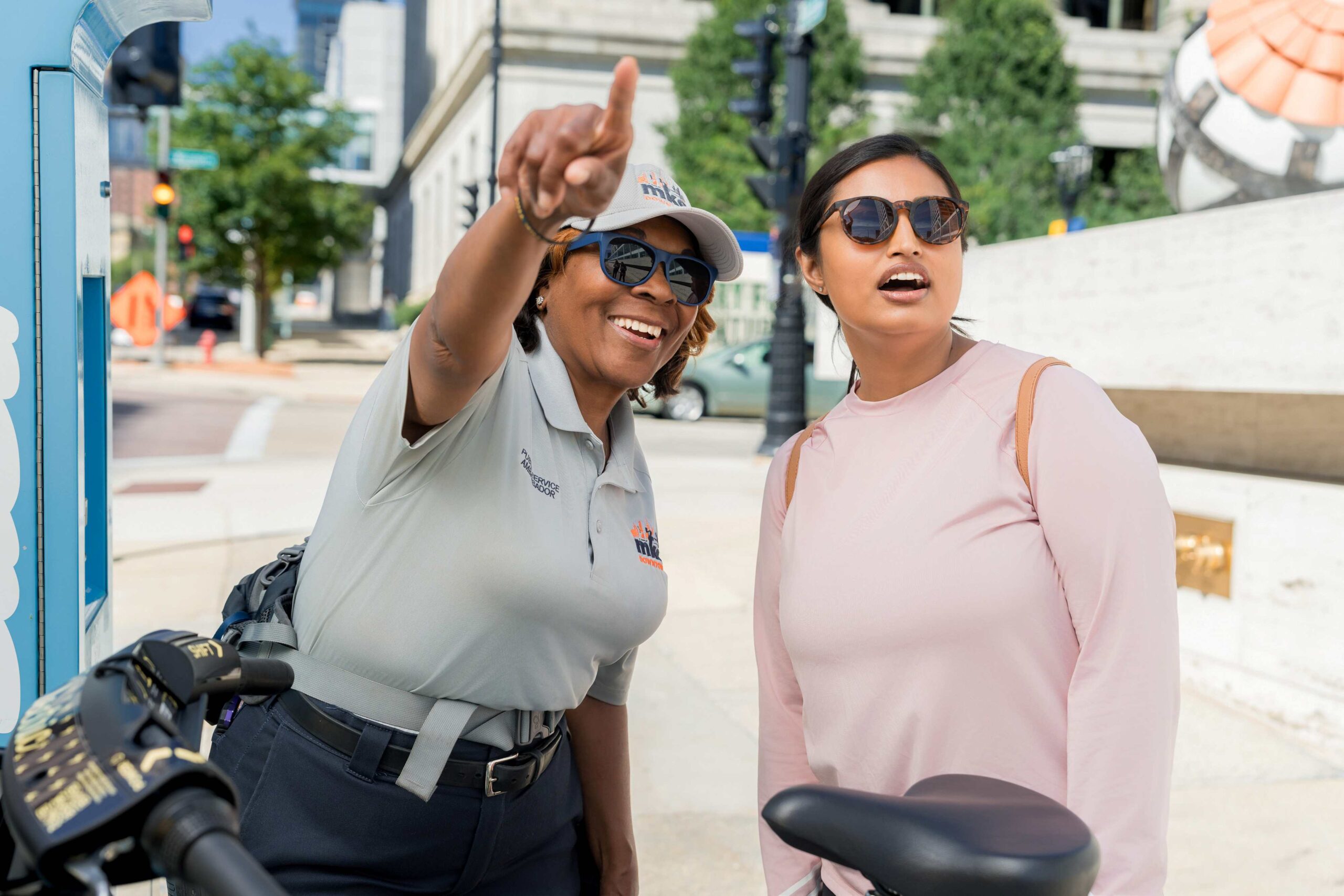 A public service ambassador giving directions.