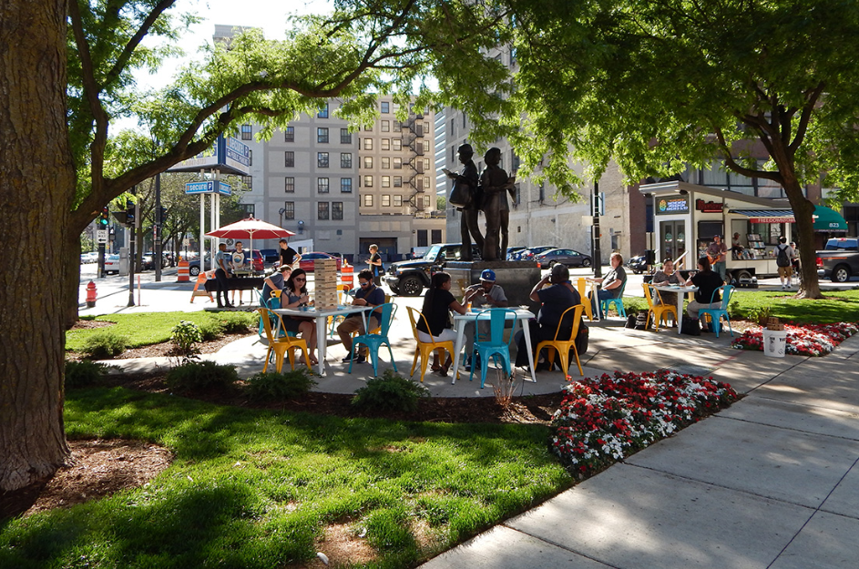 Postman's Porch residents enjoying seating